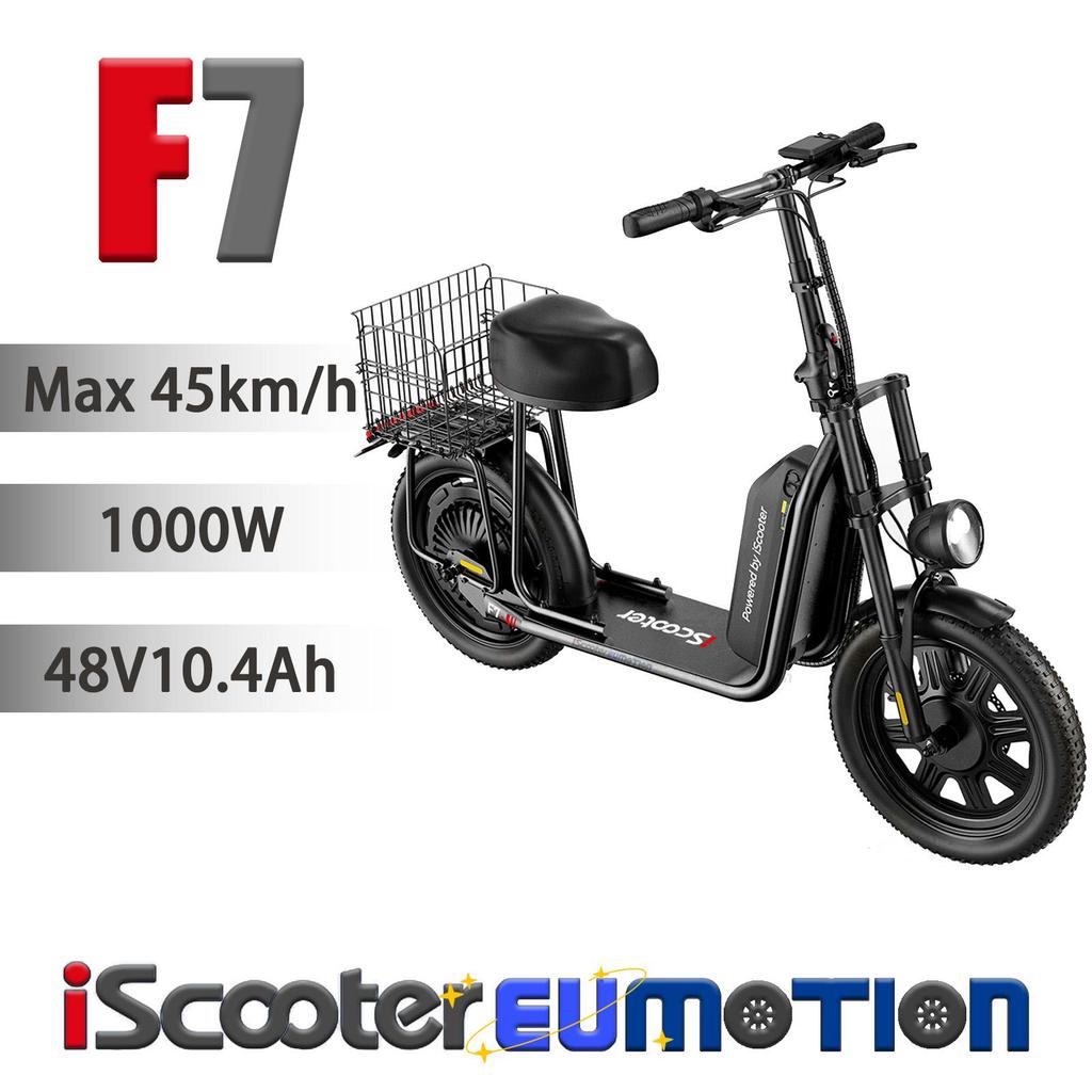 iScooter F7 Foldable E-Scooter 1000W & Up to 45km/h High-Performance E-Scooter, 16inch Road Tires & Disc Brakes & Front Fork Urban Commuter E-Scooter