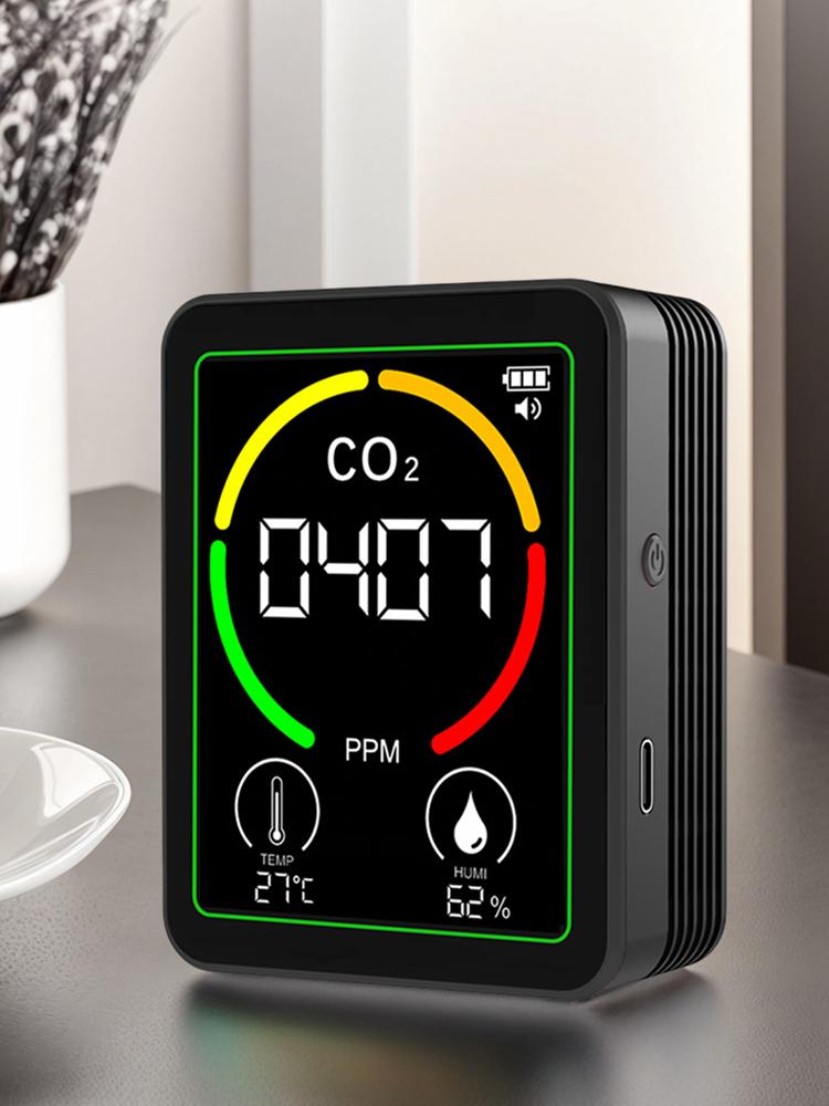 3 In 1 TVOC Detector LED Digital Display Temperature Humidity Monitor Backlit Greenhouse Gas Monitor for Agricultural Production