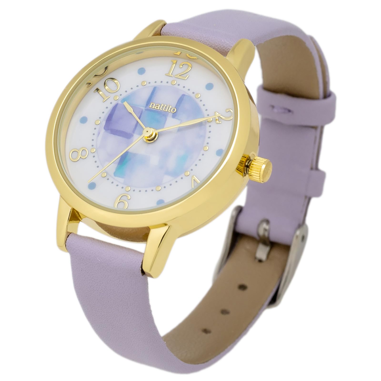 

[Fieldwork] Women s Watch Analog Splashproof Leather Strap Purple YM105-4