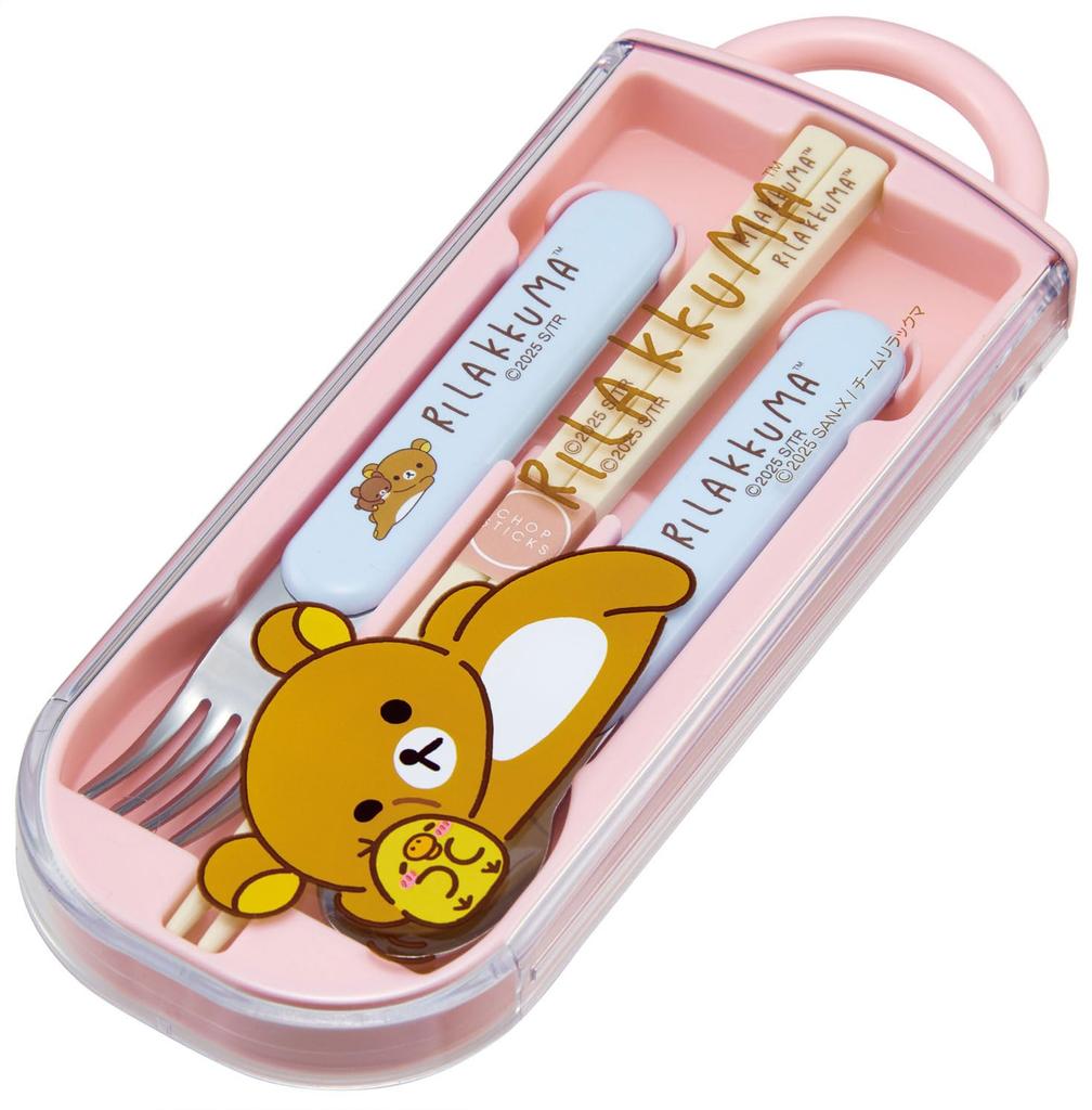 Skater Lunch Box Chopsticks Trio Set Rilakkuma Anime Children's (Chopsticks, Spoon, Fork) 16.5cm TACC2-A