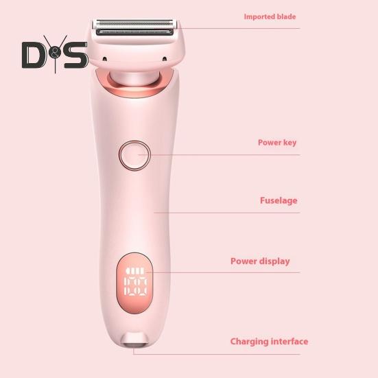 Elektrischer Rasierer für Frauen, LED-Anzeige, wiederaufladbar, USB, wasserdicht, tragbar, für Gesicht, Körper, Bikinizone, Arm und Bein, Haarentfernung, Epilierer, Rasierer