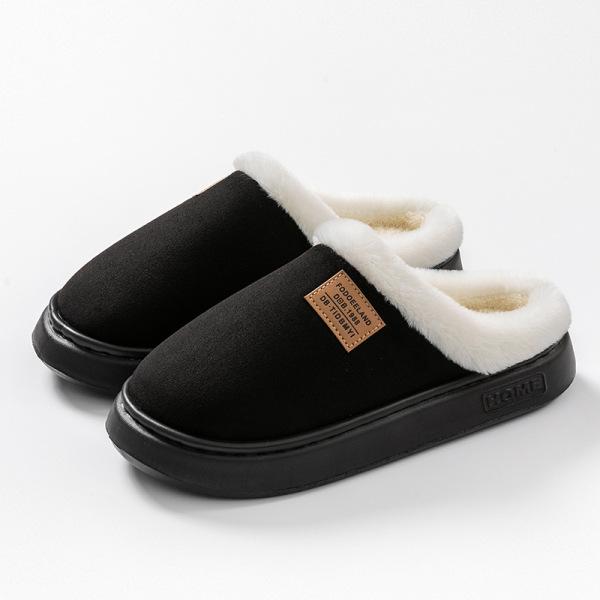 Thickened Cotton Slippers for Stepping On Shit, Indoor Home Use In Autumn and Winter, Warm and Velvet Dormitory Wedding Slippers