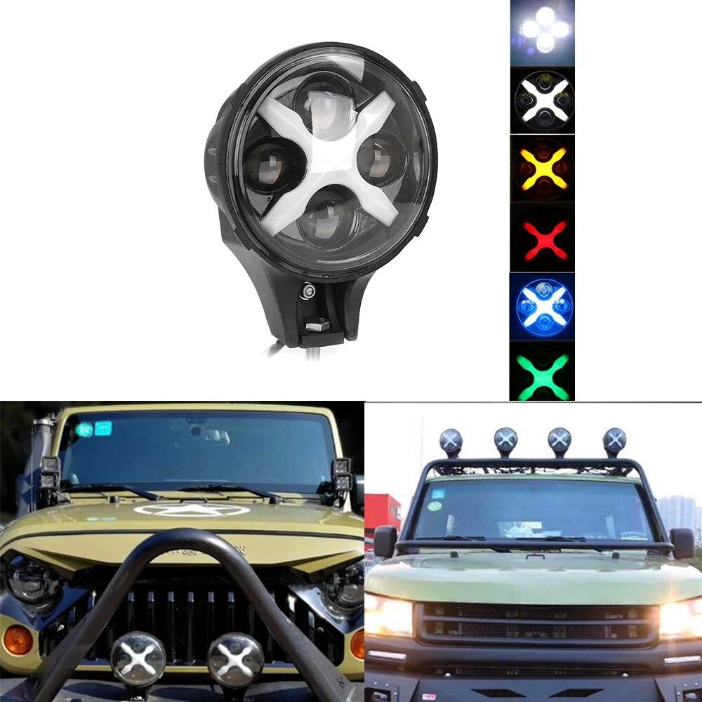 

REALZION 60 Вт Автомобильный 6 дюймов 12/24 В светодиодный вспомогательный противотуманный фонарь дальнего света для 4x4 ATV SUV аксессуары для внедорожников Red красный