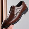 Men Classic Retro Brogues Men Lace Up Business Leather Shoes Formal Office Flats Men Wedding Party Oxford Shoes