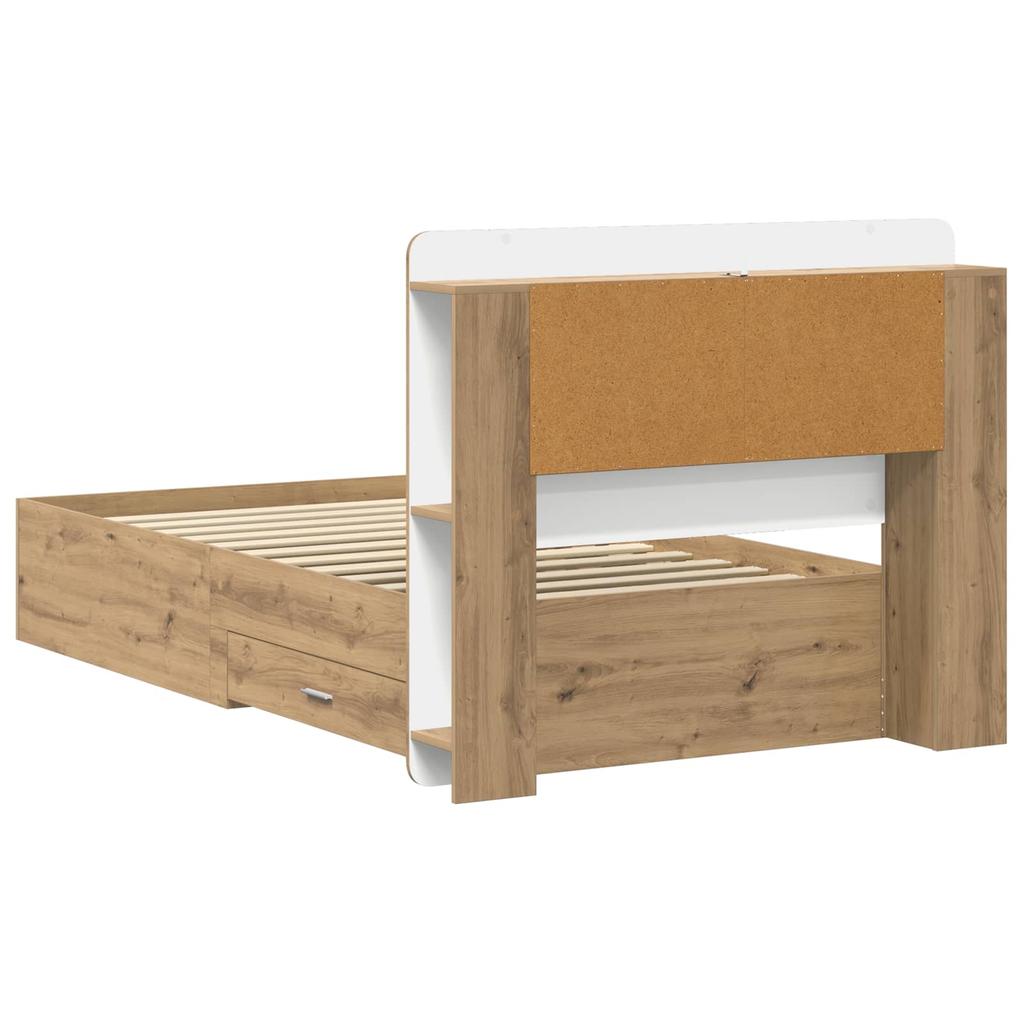 Bed Frame with Storage and Headboard Artisan Oak 80 x 200 cm