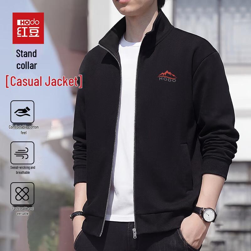 Hodo Men s Wrinkle-Resistant Stand-Collar Full-Zip Casual Jacket 2XL