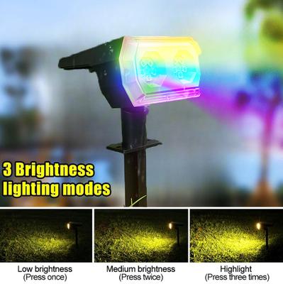 Solar-Spot-Licht IP65 Solar-Außenleuchten 10RGB wasserdichtes Gartenlicht 2-in-1-Solar-Scheinwerfer für Hofrasen