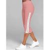 Womens Slim Fit Eyelet Lace Up Capri Leggings Multi Color