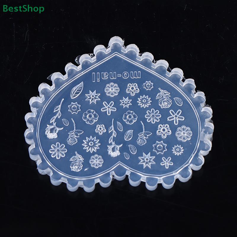 3D Silicone Nail Mold Relief Flower Manicure Mold DIY Nail Decor Transparent Nail Template