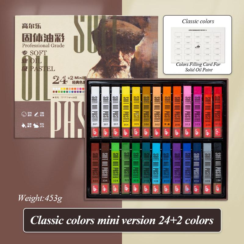 Kuelox Soft Oil Pastels Texture Effect Classic Foundation 48 Colors Square Soft Oil Painting Stick Solid Oil Paint Stick Set