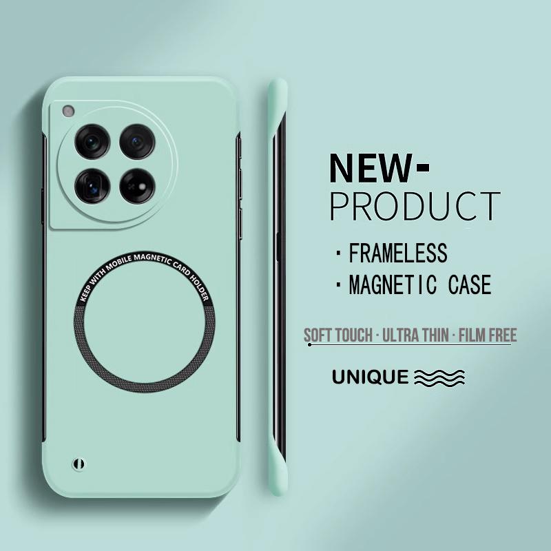 Ultradünne Hart-PC Magnetische Rahmenlose Handyhülle Für Magsafe Oneplus 12 12R 11 11R 10T 10R 10 Pro Matte Farbe Solide Abdeckung