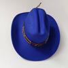 Cowboyhut Kuhkopf-Accessoires Cowboyhut einfarbiger Filzhut Herren und Damen großer Rand Outdoor-Hut Ritterhut