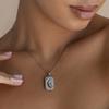 Spiritual Tarot Sign Square Pendant Necklaces for Women Carved Star Sun Moon Apollo Charms Chokers Retro Geometric Jewelry