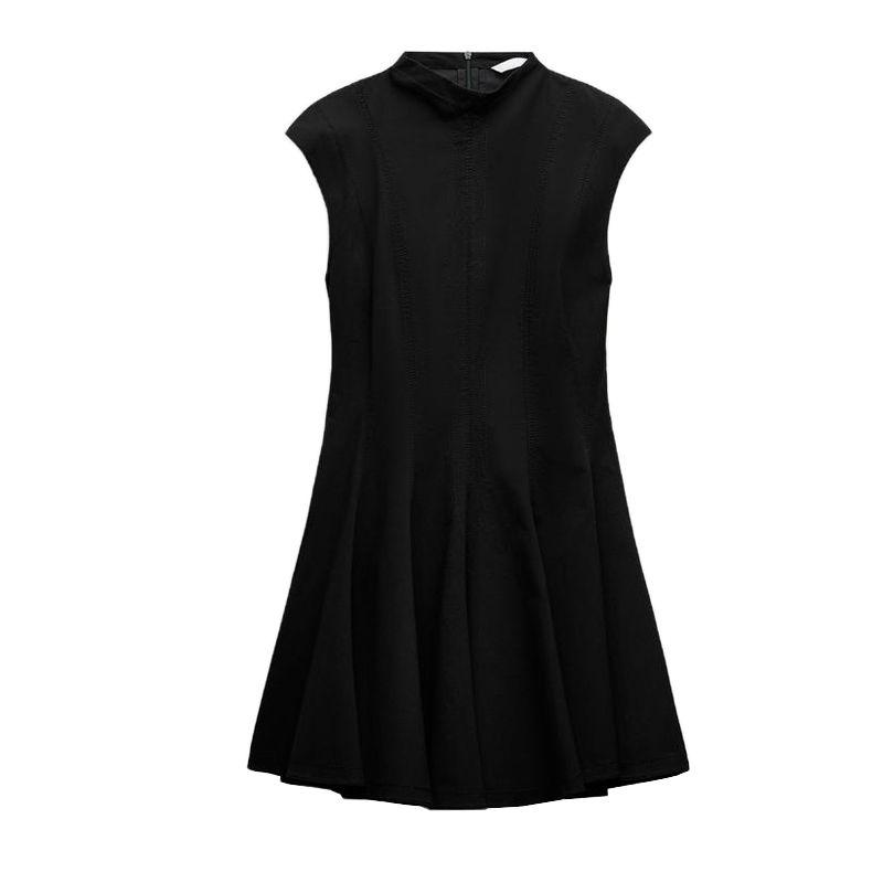 Spring New Arrival Women's Clothing French Style Graceful and Fashionable Wave Wide Swing Mini Sleeveless Dress 8841460