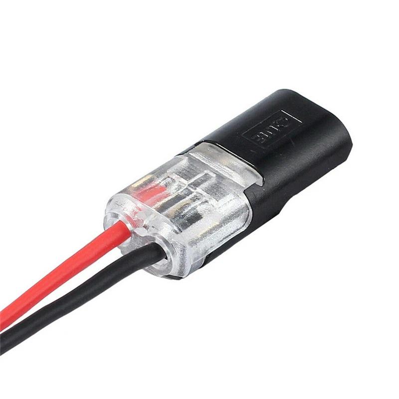 LED Solderless Locking Terminal, Interlocking 2P D2 Connector - Wire to Wire Adapter