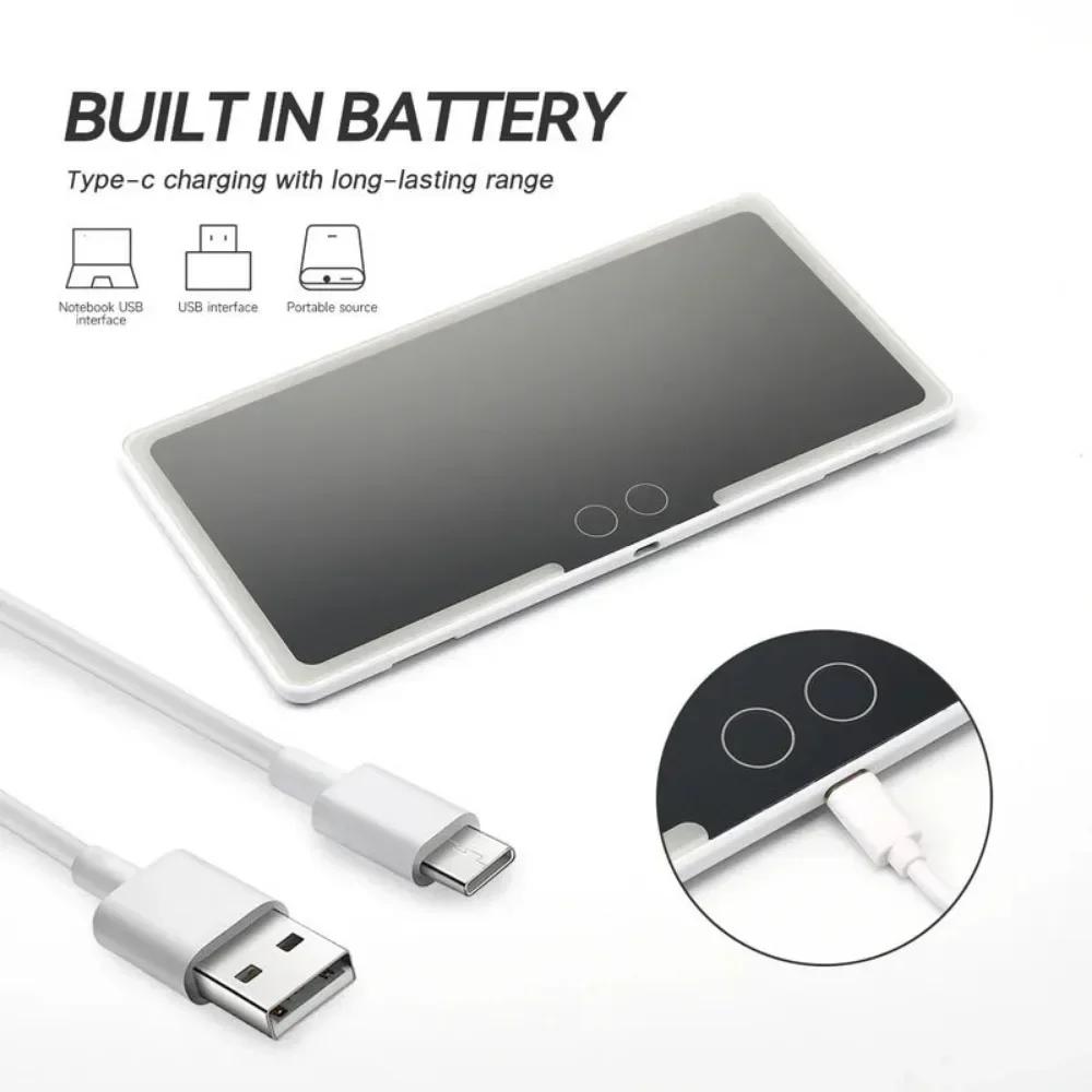 HD Mirror Car LEDMakeup Mirror Three Gear Adjustment Sun Visor Plate Interior RearMirror Dimmable Touchscreen Auto Vanity Mirror