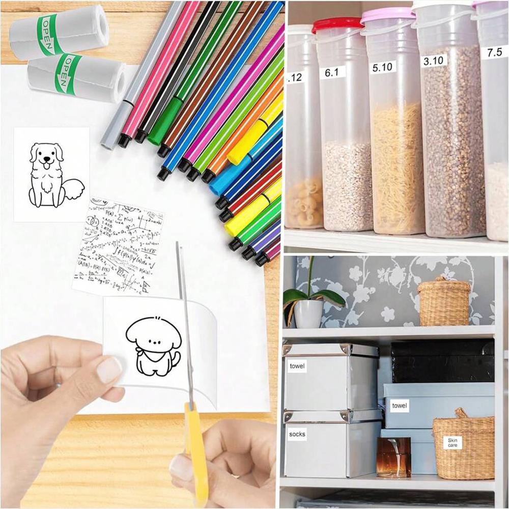 5/10/20 Rolls Mini Self-Adhesive Printer Sticker Paper for Photo Checklist Notes Refill Pocket Photo Printing Label 57*25MM 4