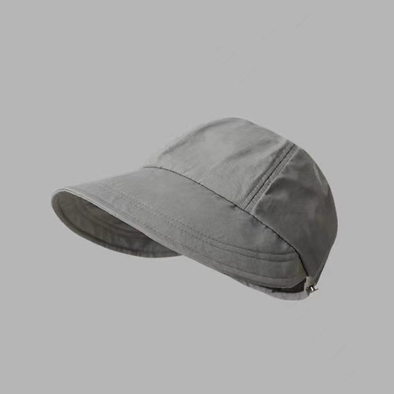 

RICYGVM Summer Quick Drying Duck Tongue Hat For Women Large Brim Sunshade Equestrian Cap Hanging Mask Korean Girl Outdoor Visors Adjustable сірий