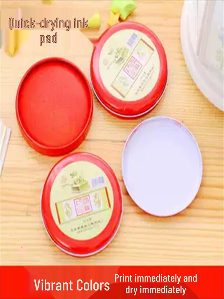 Red Quick-Dry Ink Pad for Stamping, Crafting, and Contracts