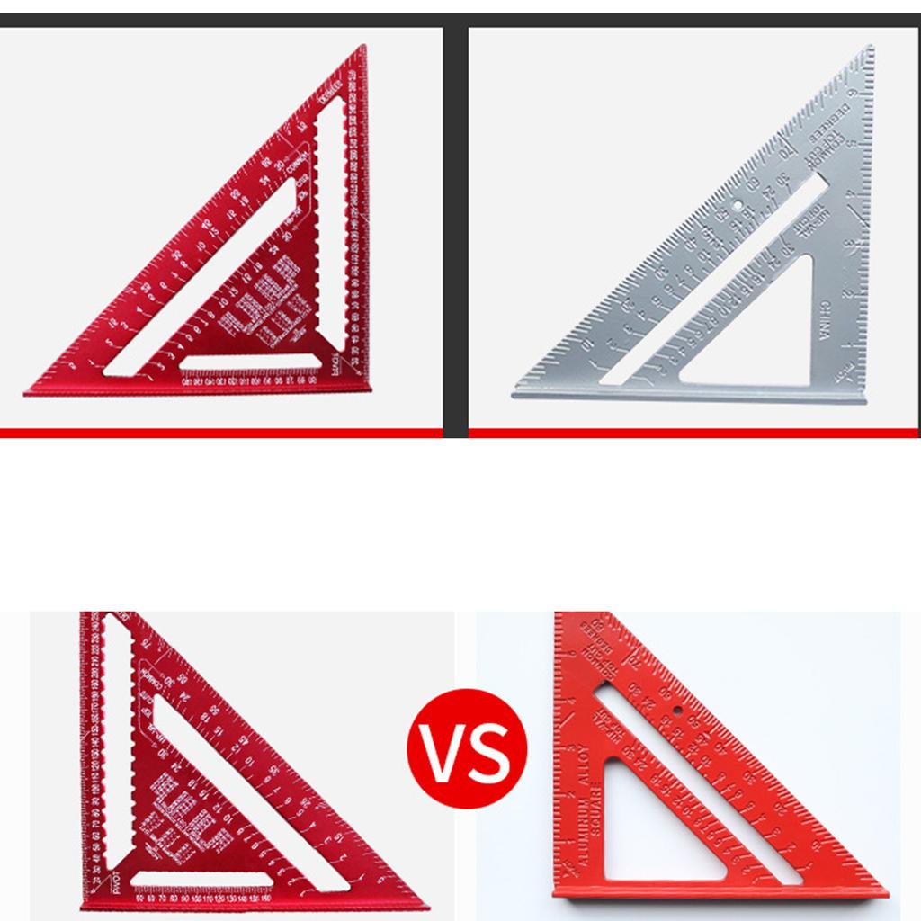 Square Protractor High-Precision Aluminum Alloy Triangle Ruler Double Scale Miters Framing Measurement Ruler Lightweight