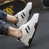 Men's Chunky Platform Sneakers Non-Slip Breathable Lace-Up Walking Shoes for Male Comfortable Casual Faux Leather Running Workout Tennis Sneakers