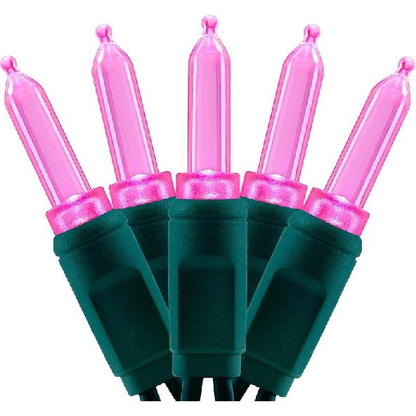 YULETIME 100 Multicolor One-Piece T5 LED Christmas Lights, 33 Ft High Waterproof UL Certified Green Wire String Lights (Multicolor)