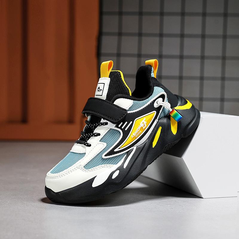 Children's Sports Network Running Sneakers Spring Face Steppers Medium and Large Leather Surface Breathable Autumn and Winter Children's Classmates 1
