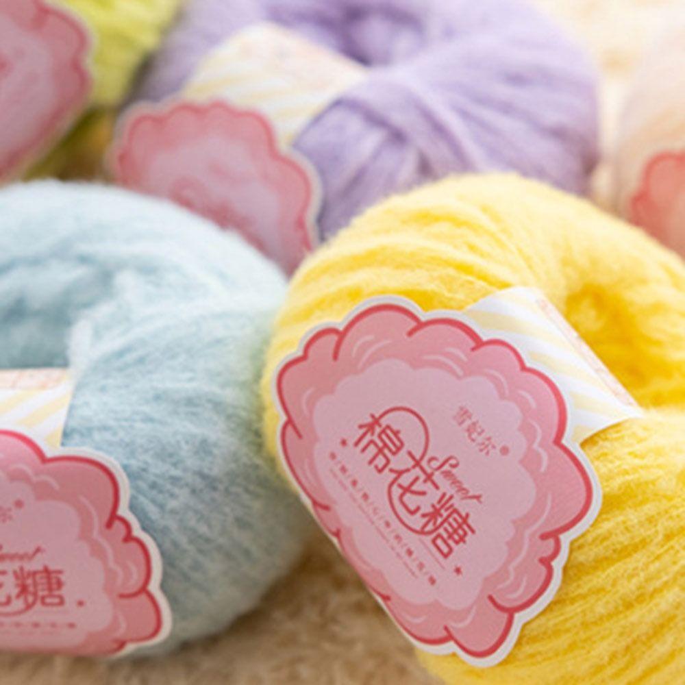 Multicolor Wool Ball Cotton Candy Yarn Ball  for Knitting Doll Hair Clip