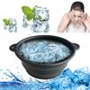 Foldable Ice Bowl Silicone Facial Ice Bath with Built-In Ice Tray Collapsible Face Ice