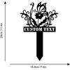 Butterfly Flower Metal Sign Garden Decor with Stake Personalized Yard Art Outdoor Wall Decor