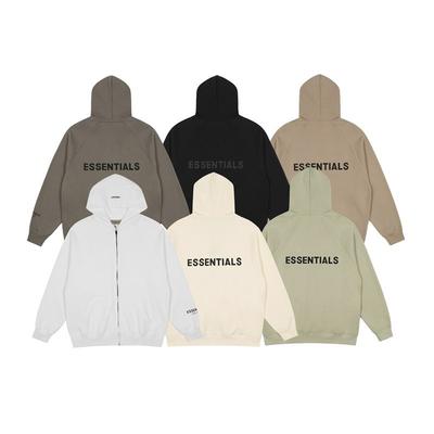 Unisex Oversized Mikina s kapucí na zip s potiskem písmen Bavlna s fleecovou podšívkou Streetwear styl