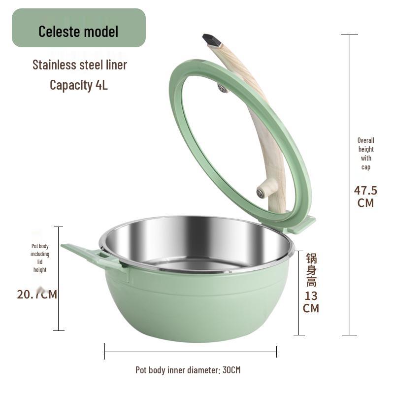 Round Ceramic Double Compartment Buffet Warmer Pot for Restaurants