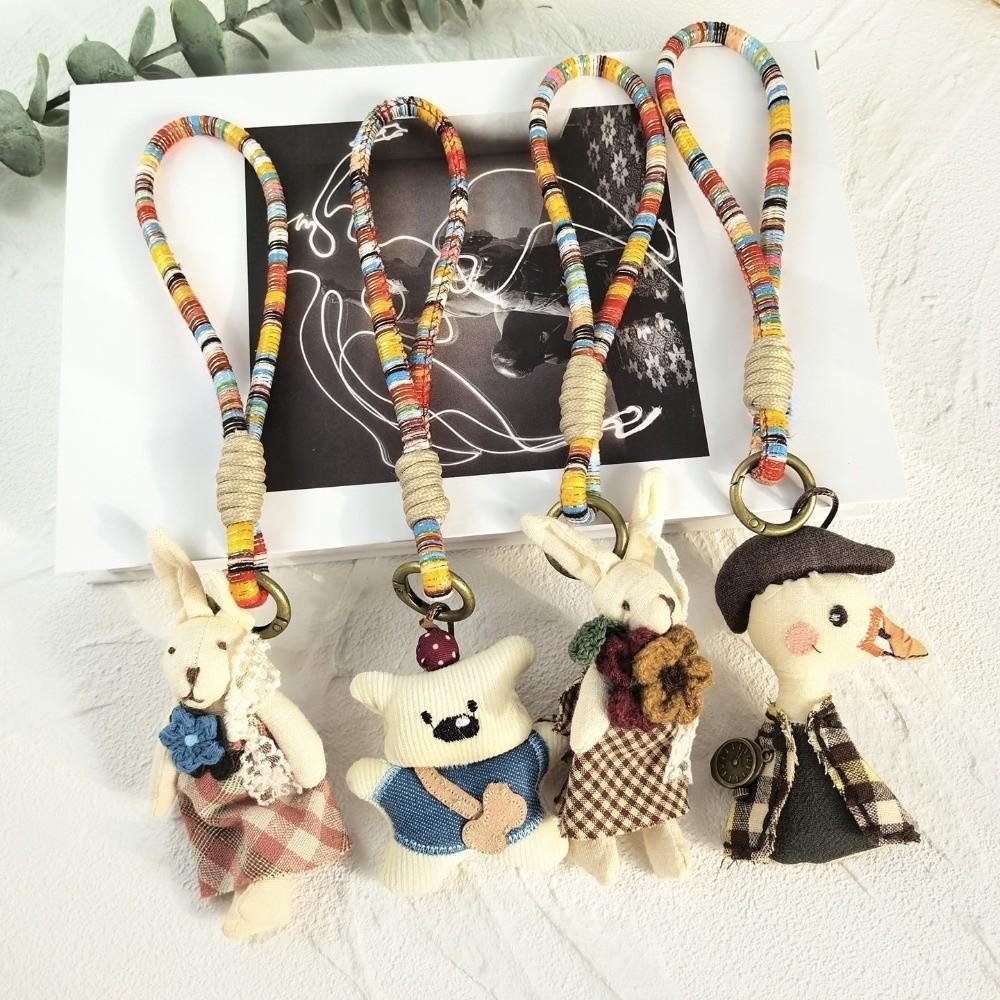 Puppy Handmade Animal Pendant Kitty Korean Style Keychain Creative Cat Dog Keyring  Bag Hanging