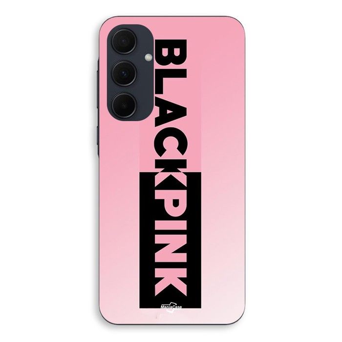 Coque de téléphone - MANIACASE - Samsung galaxy A55 - Silicone - Logo Blackpink - Noir et rose