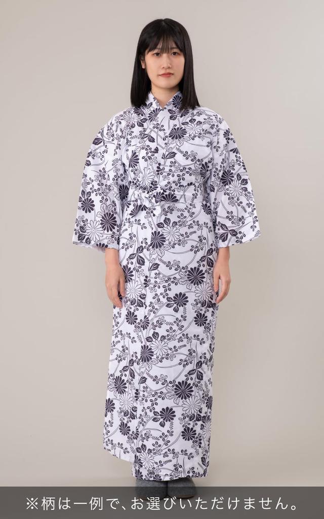 Aiai Gauze Made In Includes Suitable for Ryokan Nightgown Women's Yukata, Japan, 100% Cotton, Double-Layered Gauze, Obi, Style, (M)