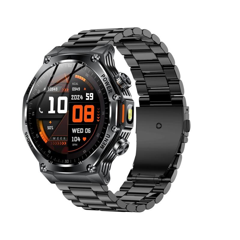 AK82 Smartwatch 1,8" Taschenlampe Outdoor Multi-Sport Fitness-Tracker Herren BT Drahtlose Anrufe 800mAh Großer Akku Smartwatch