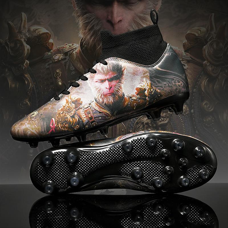 

New black myth Wukong high-top men s and women s football shoes AG long nails TF broken nails student competition training shoes 35