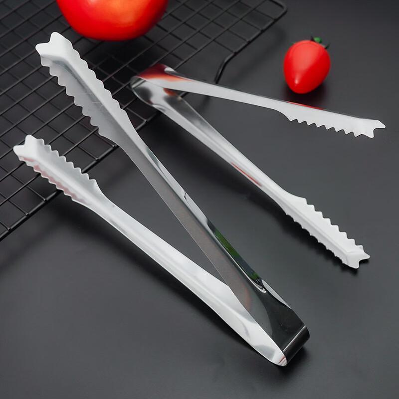 304 Stainless Steel Anti-slip Ice Tongs (10-Pack)