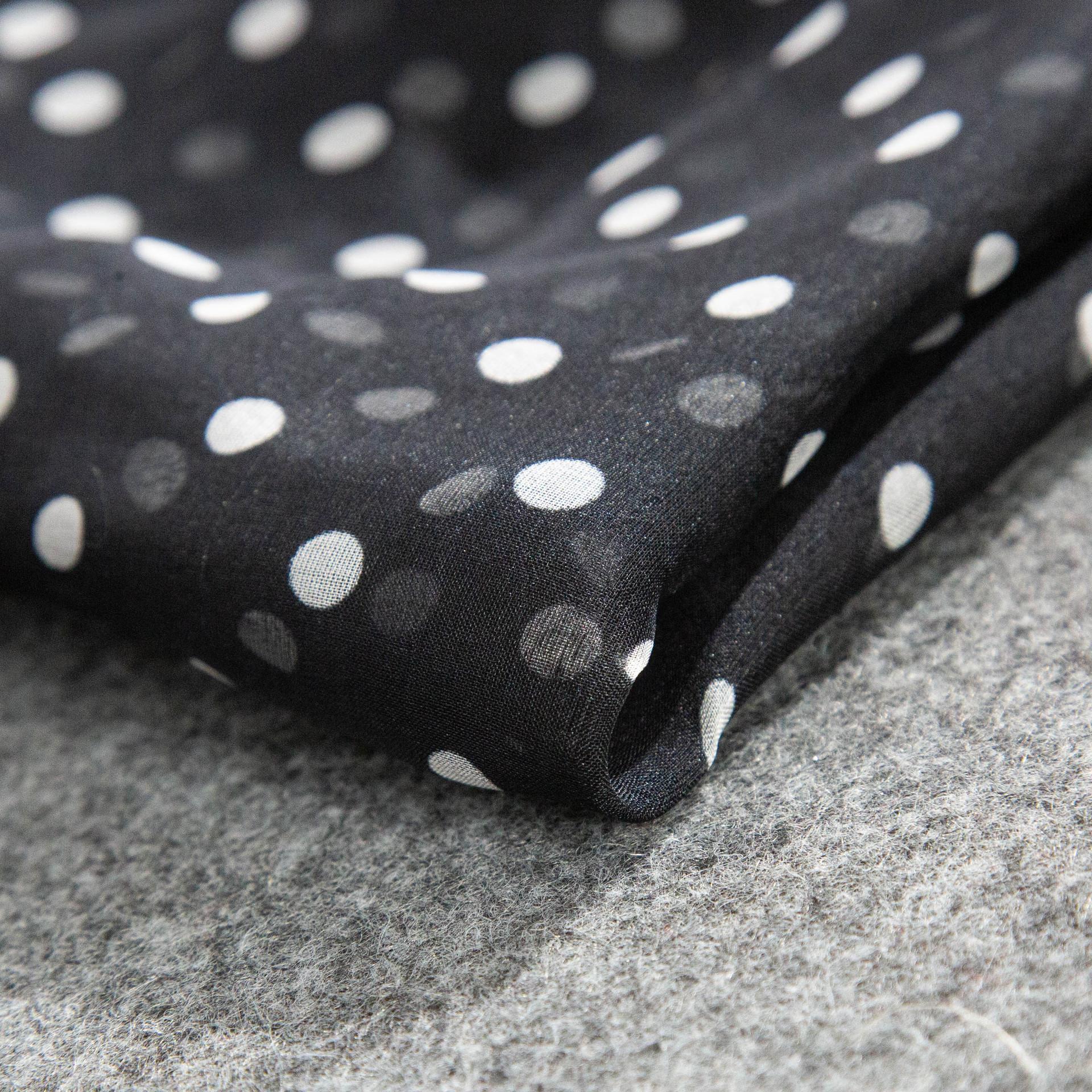 Transcontinental new ins French black and white polka dot silk long silk scarf women s 100% mulberry silk light shawl spring and summer