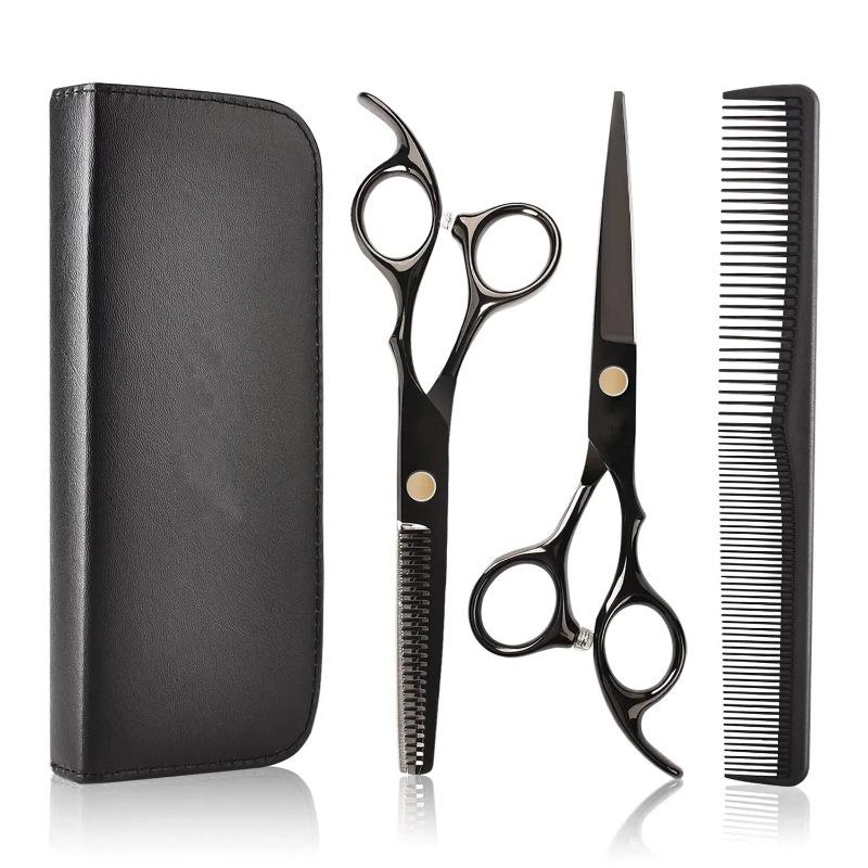 Stainless Steel Barber & Hairdressing Scissors Set: Flat Tooth & Thinning Options
