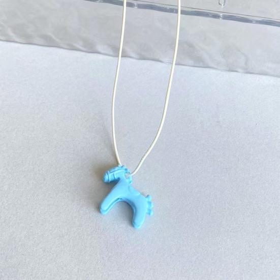 3D Horse Pendant Necklace Enamel Mini Horse Charm Necklace Cute Horse Long Necklace Gift for Men Women Horse Lovers