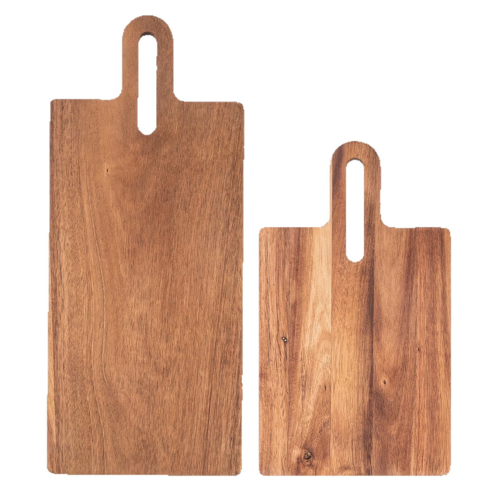 

Acacia Wood Cutting Board with Handle - Wooden Steak, Bread, and Fruit Chopping Block for Kitchen Use Small with Handle