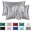Satin Silk Pillowcases for Skin and Hair,Set of 2 Satin Pillow Cases for Women with Envelope Closure,Soft Breathable Smooth Cooling Silk Pillow