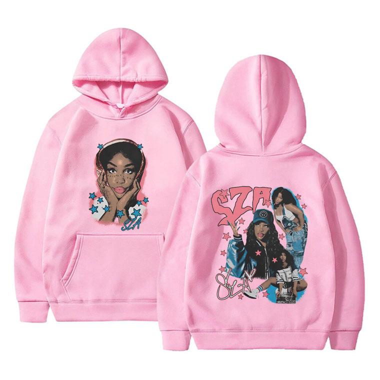 Rapper SZA Graphic Print Hoodie Men Women Hip Hop Fashion Pop Music Hooded Tracksuit Unisex Vintage Oversized Pullover Hoodies
