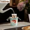 HOYIHM 111ml Flame Red Hand-painted Koi Fish Teacup Vintage Tea Bowl Cute Cup Tea-tasting Smelling Cup Jianzhan Master Cups Cafe