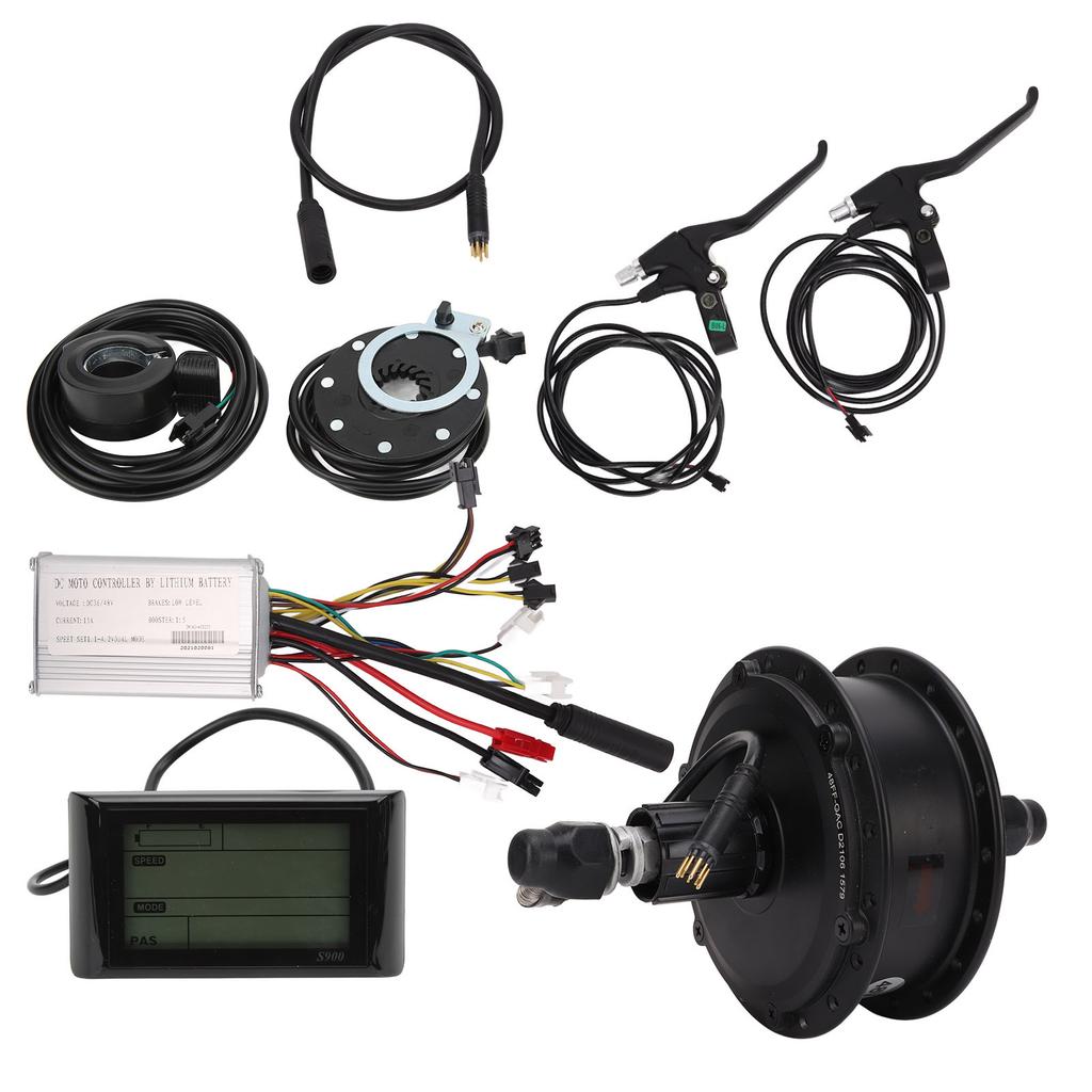 48V 250W Electric Bike Rear Drive Flywheel Motor Kit with Controller S900 Meter Shifter Assist Sensor Brake HandleFits