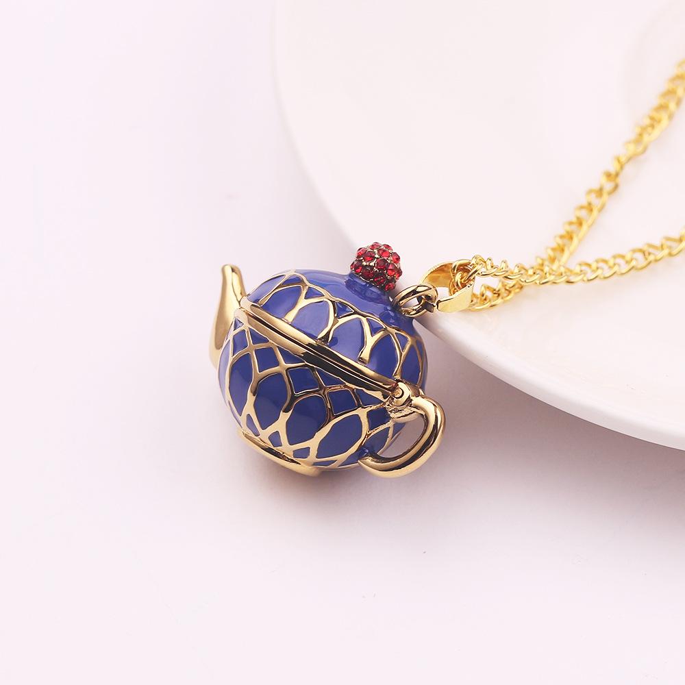 Fashion Accessories Enamel Glaze Teacup Earrings Long Necklace Sweater Chain Jewelry Women's Pendant