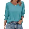 Women's Autumn Tops Loose Casual Printed Seven Quarter Sleeve Round Neck T-shirt Top Fashion Commute T-shirts
