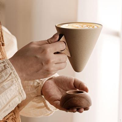 Cone Base Coffee Mug for Tea And Drinks, Porcelain Cup Office Home