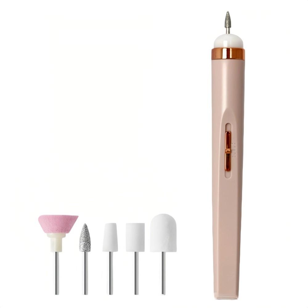 Rechargeable 5 in1 Nail Polishing Machine with LED Light Dual-speed Polishing Electric Nail Grinder 5 Grinding Heads